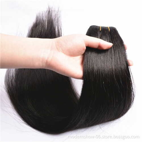 Double Drawn Raw virgin Cuticles Aligned Human hair pixie and Straight Weave Natural color Virgin  Hair Weft Silky Straight